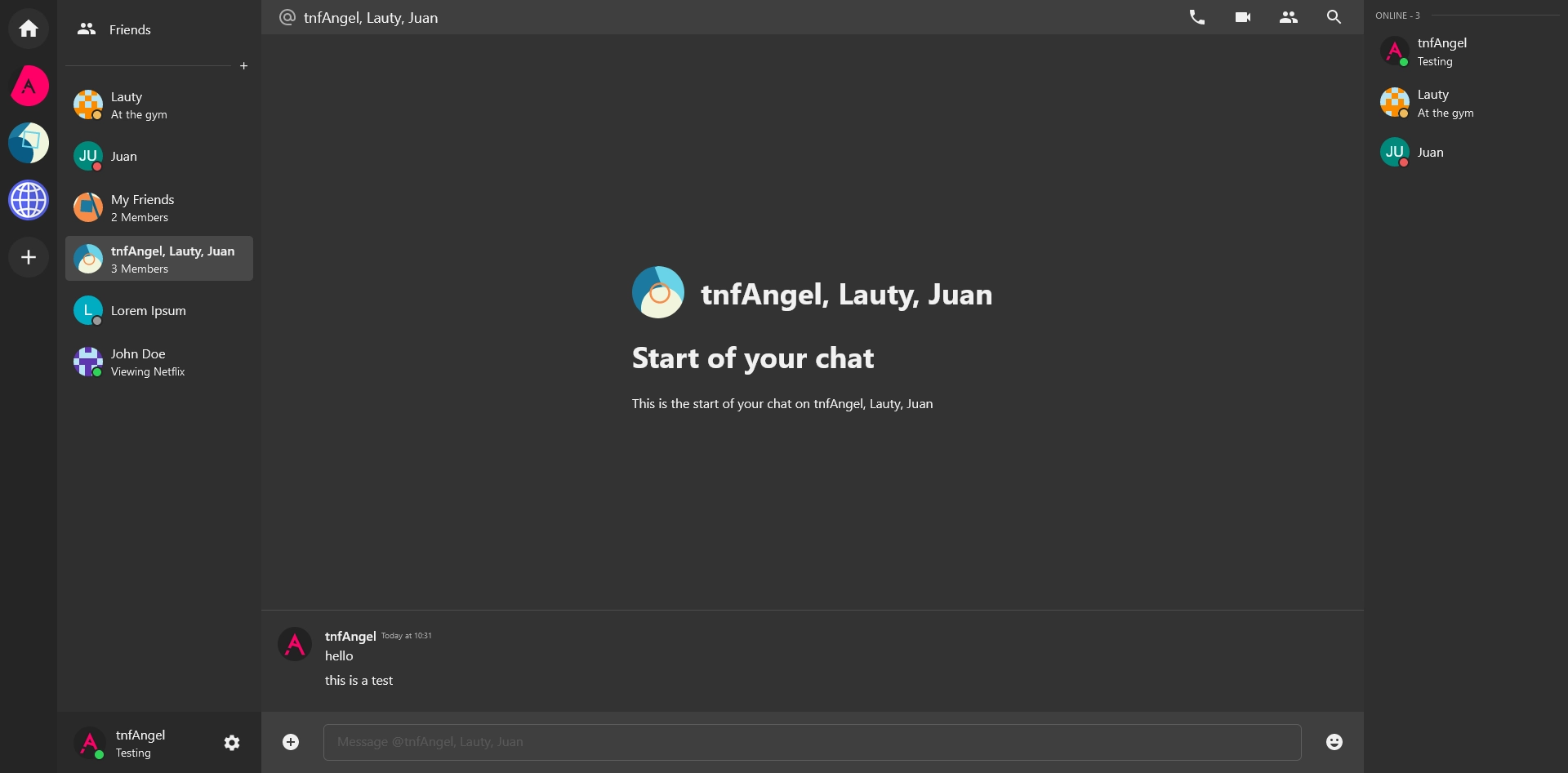 tnfAngel Chat Web